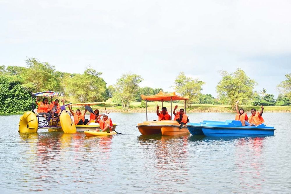 paddleboating in Bintan Lagoon Resort